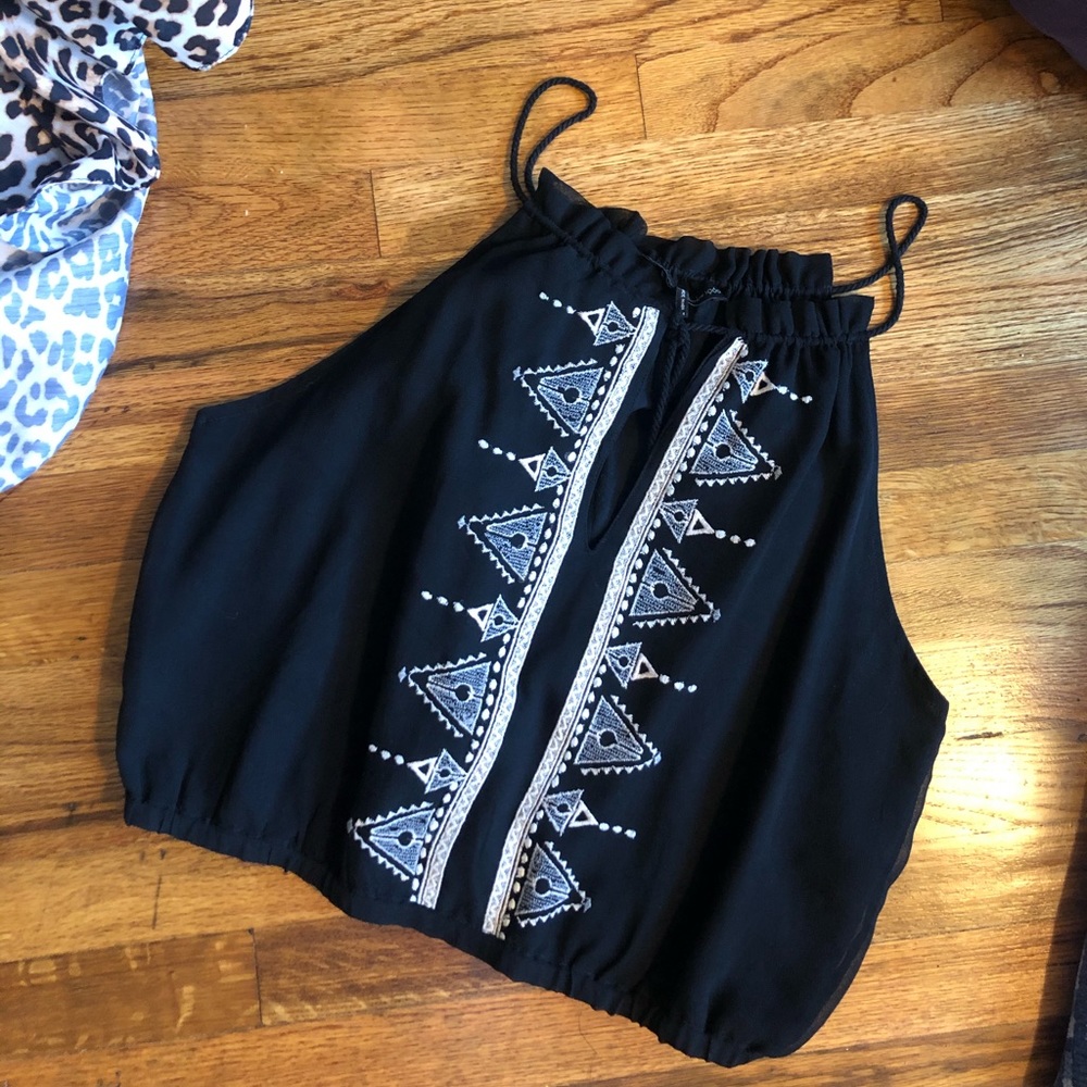 House of Harlow Black tank top thin rope straps